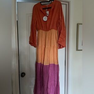 PQ Lila Colorblocked Cover-Up Maxi Dress, XS/S, NWT